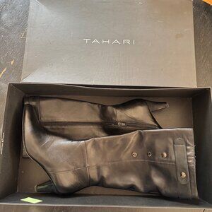 Tahari women's tall black leather boots size 8.5